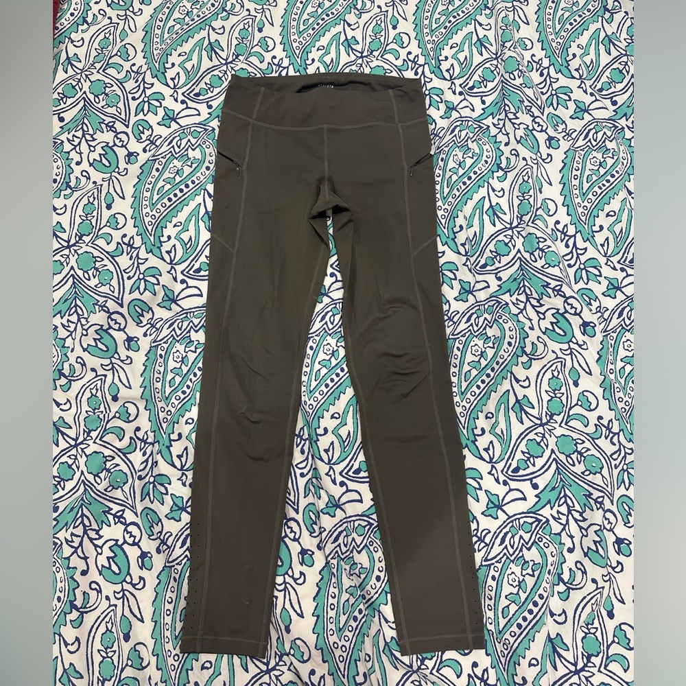 Athleta Girl Grey Mesh Leggings